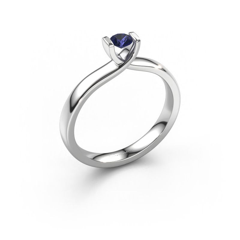 Ring Noor 585 white gold sapphire 3.7 mm