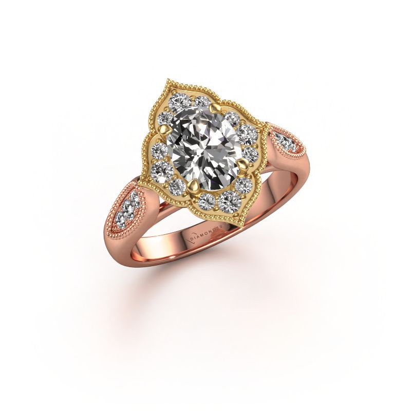 Engagement ring Rosan 585 rose gold lab grown diamond 1.468 crt