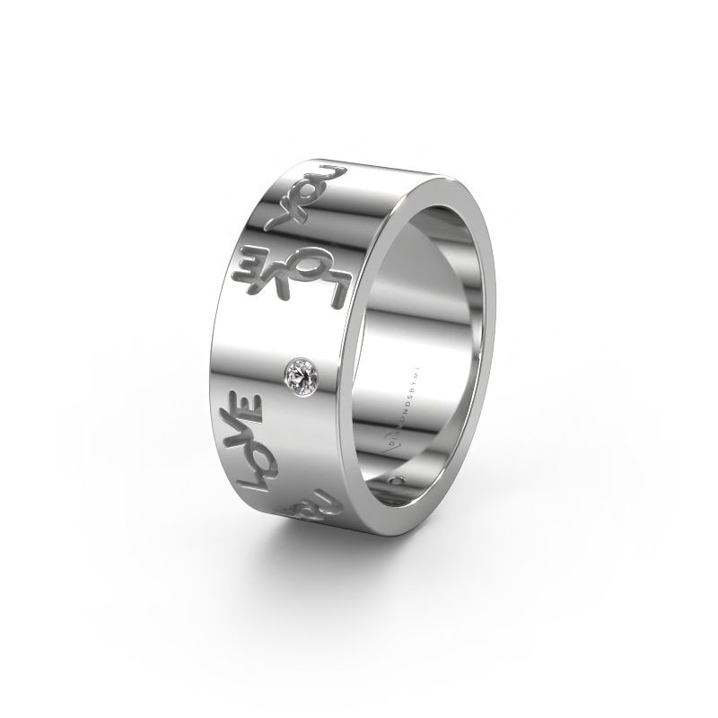 Wedding ring Namering 5 585 white gold ±8x1.8 mm