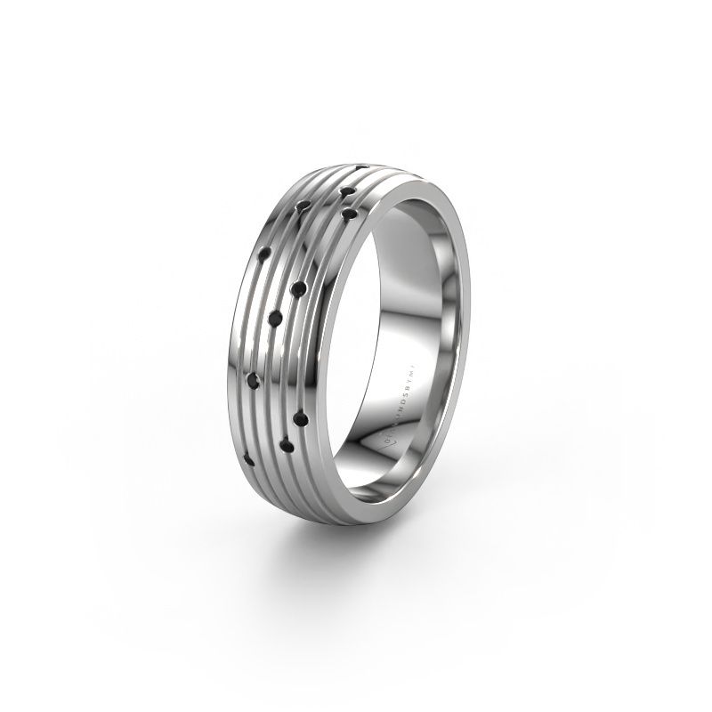 Trauring WH0150L26A 950 Platin Schwarz Diamant ±6x1.7 mm