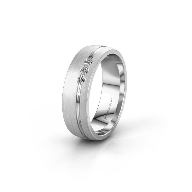 Image of Wedding ring WH0322L25AM<br/>585 white gold ±6x1.7 mm<br/>Lab-grown diamond