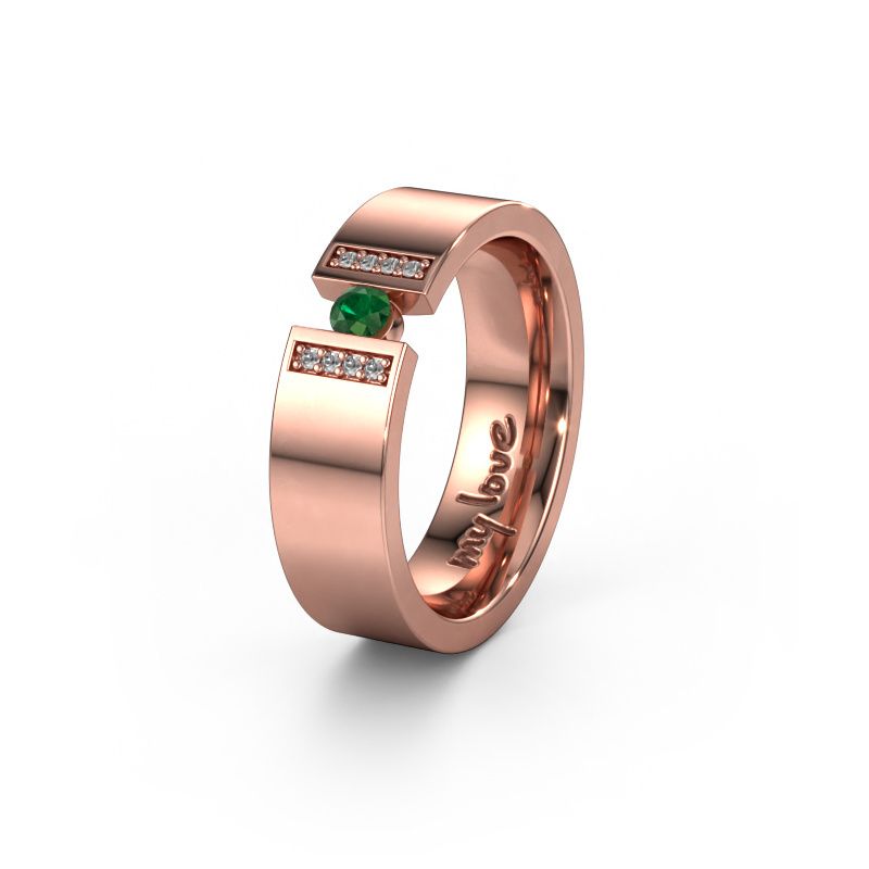 Ehering WH2096L16C 585 Roségold ±6x2.2 mm Smaragd