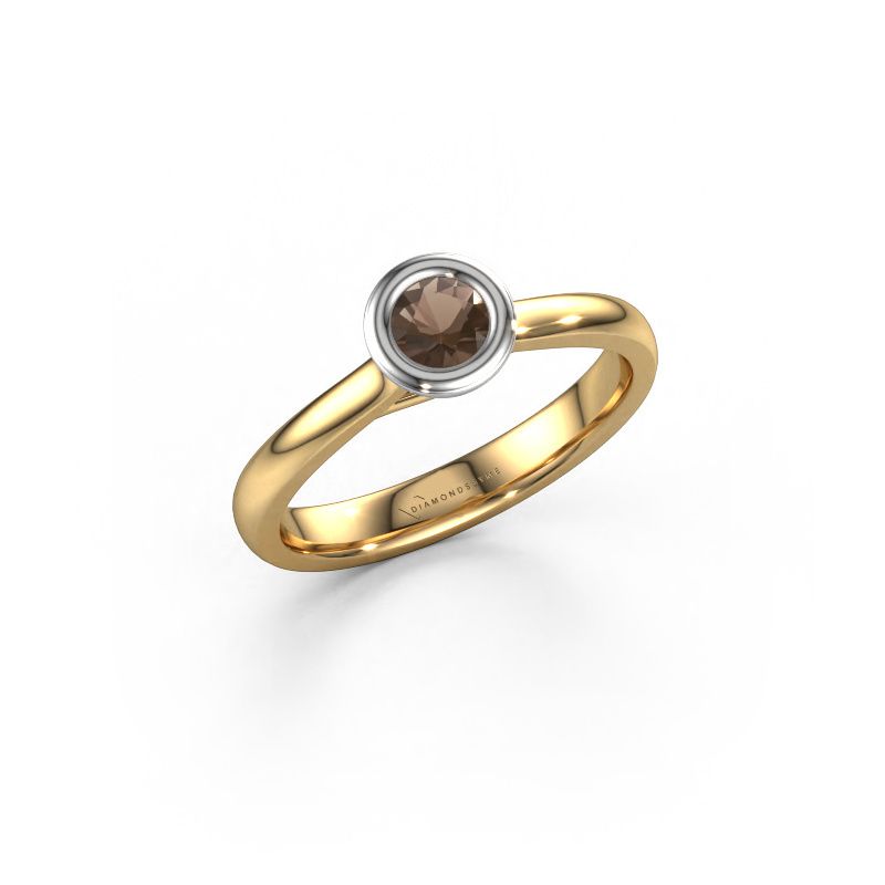 Verlobungsring Kaylee 585 Gold Rauchquarz 4 mm