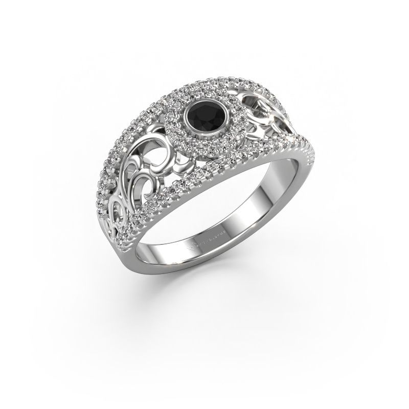 Bague Lavona 950 platine diamant noir 0.53 crt
