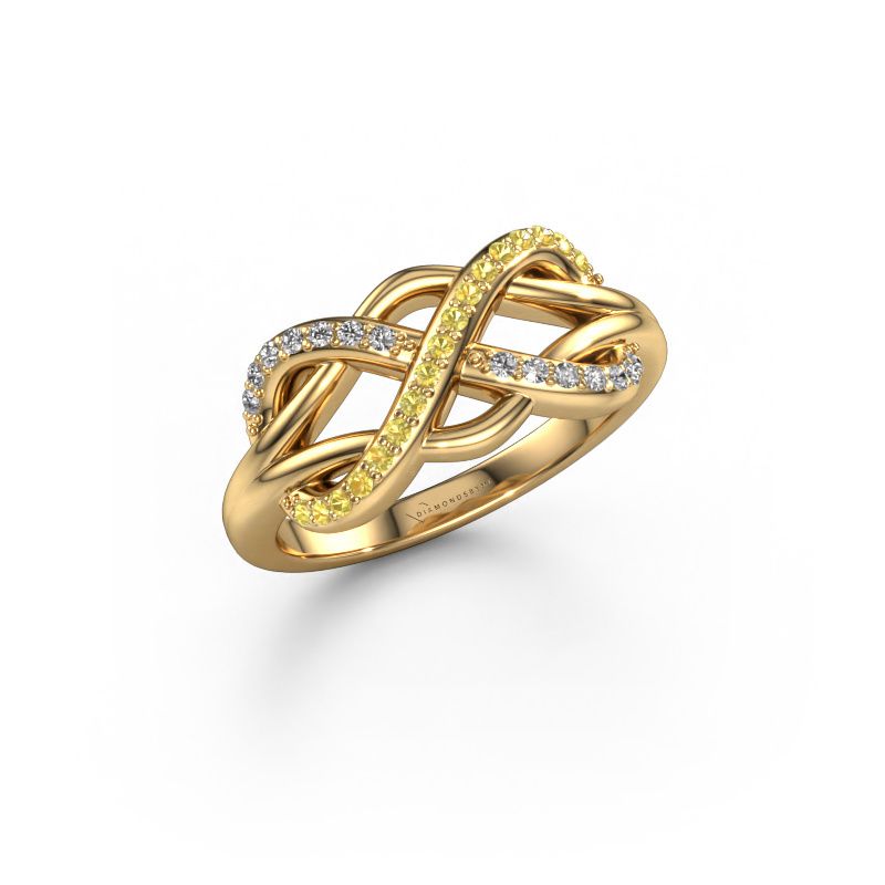 Bague Lizan 585 or jaune saphir jaune 1.1 mm