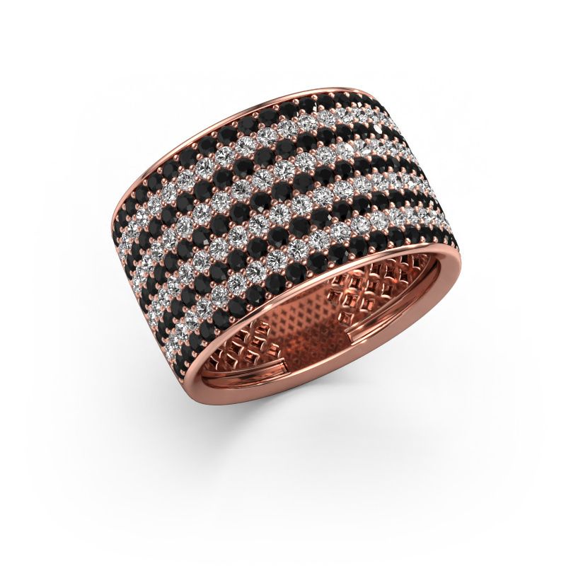 Ring Macy 585 Roségold Schwarz Diamant 2.512 crt