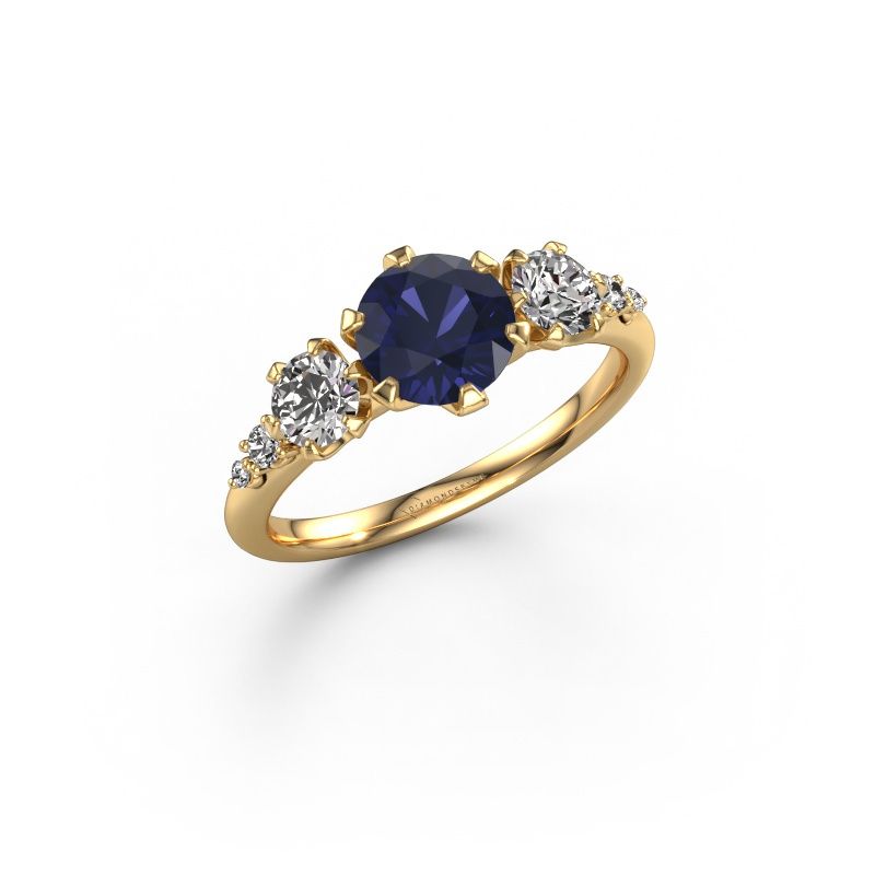 Verlobungsring Aniek RND 585 Gold Saphir 6.5 mm