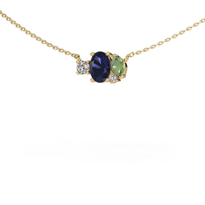 Pendentif Frauke OVL 585 or jaune saphir 7x5 mm