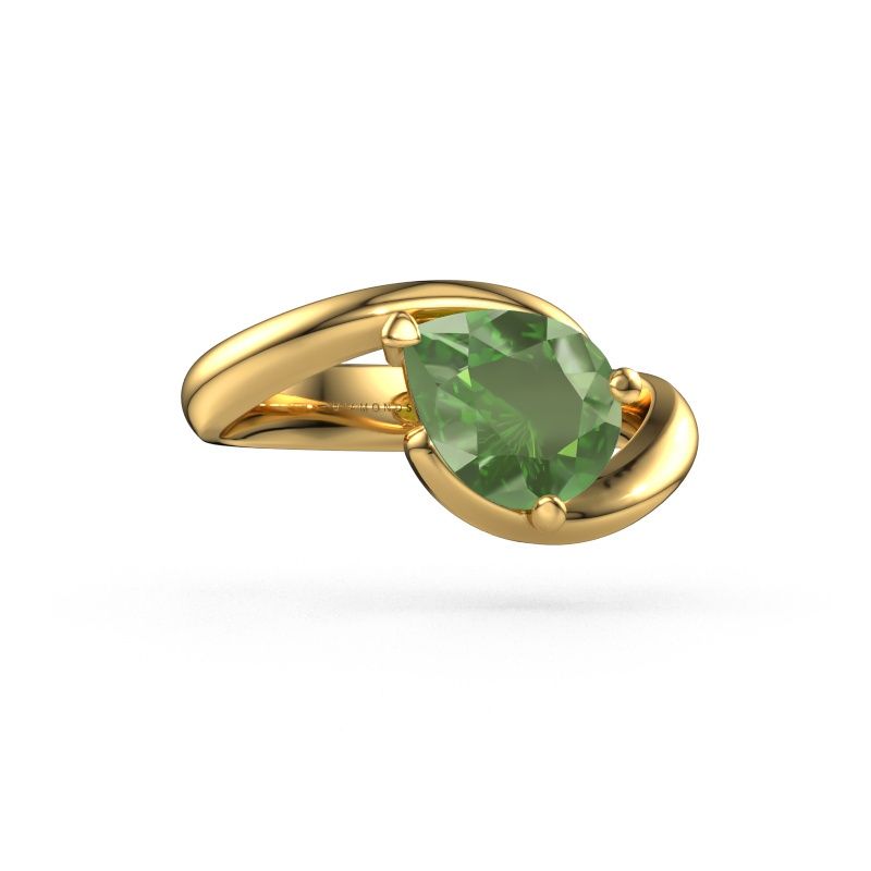 Verlobungsring Aida PER 585 Gold Turmalin grün 9x7 mm