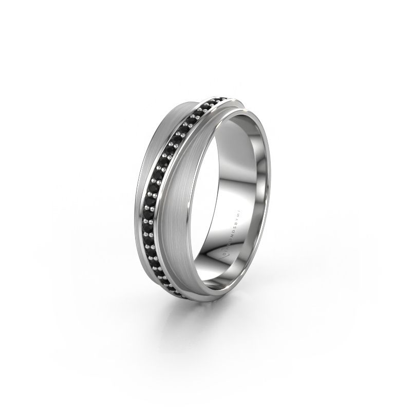 Bague de mariage WH2126L 585 or blanc diamant noir ±6x1.7 mm