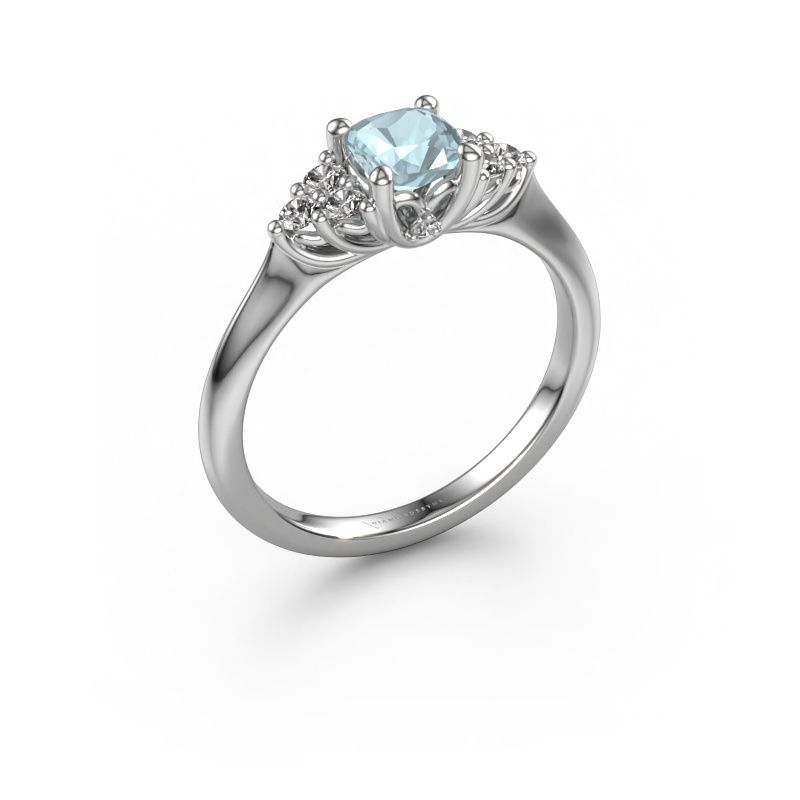 Verlobungsring Felipa CUS 950 Platin Aquamarin 5 mm