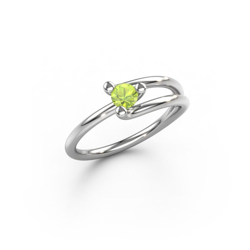 Ring Roosmarijn 585 witgoud peridoot 3.7 mm