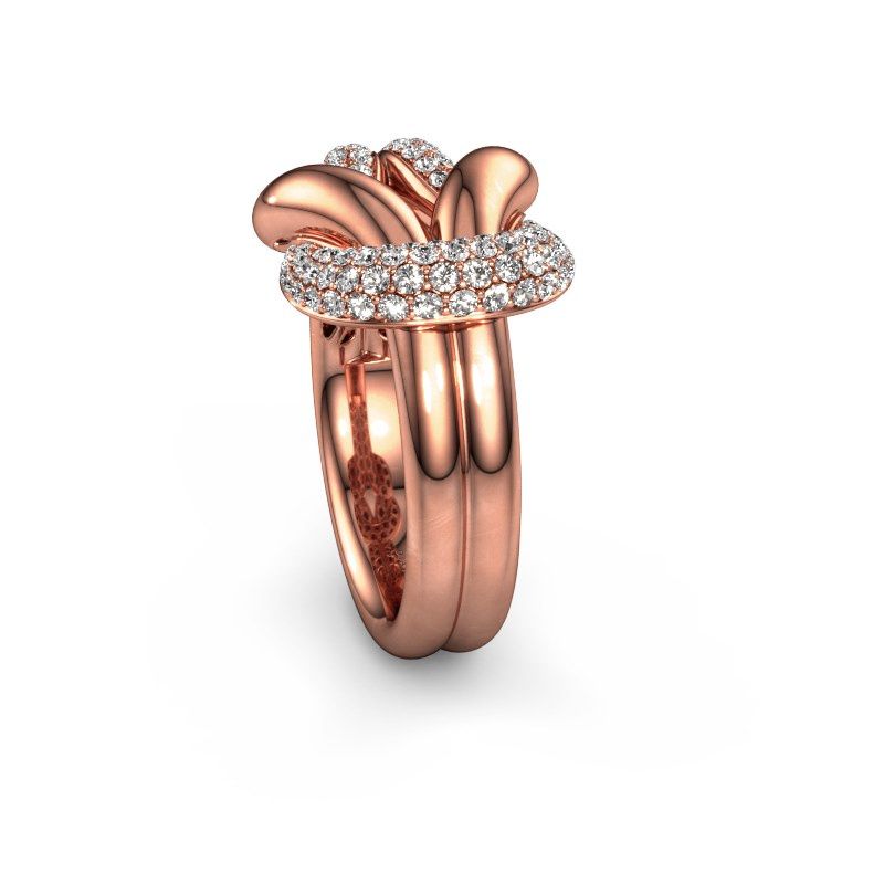 Afbeelding van Ring Delena 585 rosé goud zirkonia 0.8 mm