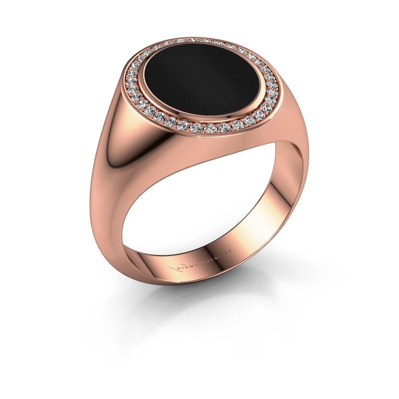 Image of Signet ring hilda 2<br/>585 rose gold<br/>Onyx 12x10 mm
