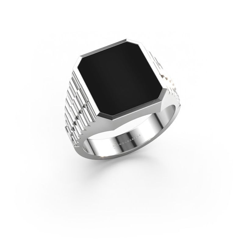 Signet ring Brent 3 950 platinum onyx 14x12 mm