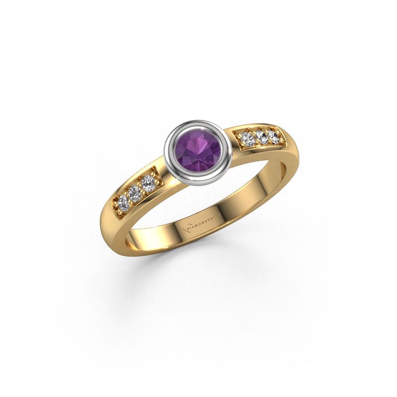 Verlovingsring Lieke 585 goud amethist 4 mm