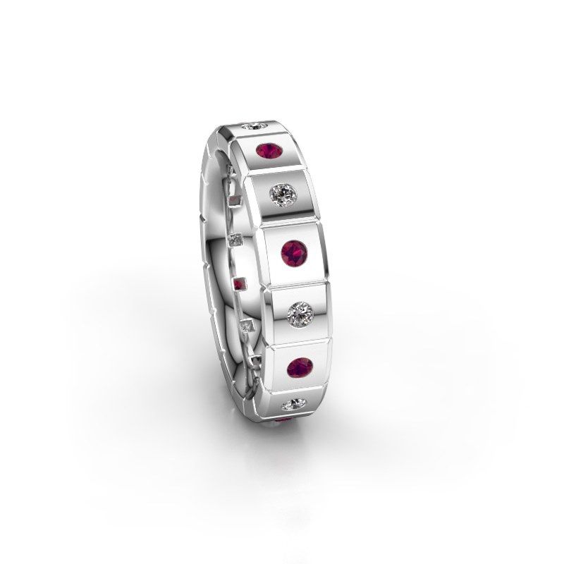 Image of Weddings ring WH2055L15DP<br/>585 white gold ±5x2.4 mm<br/>Rhodolite