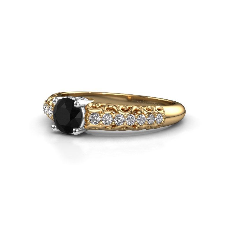 Afbeelding van Verlovingsring Mellie 585 goud zwarte diamant 0.82 crt