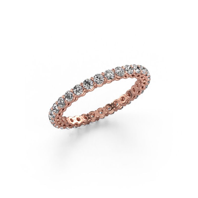 Aanschuifring Michelle full 2.0 585 rosé goud zirkonia 2 mm