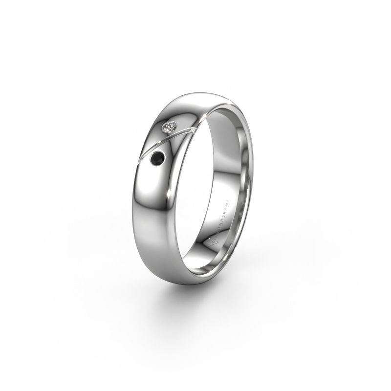 Wedding ring WH1201L35AP 585 white gold black diamond ±5x1.7 mm