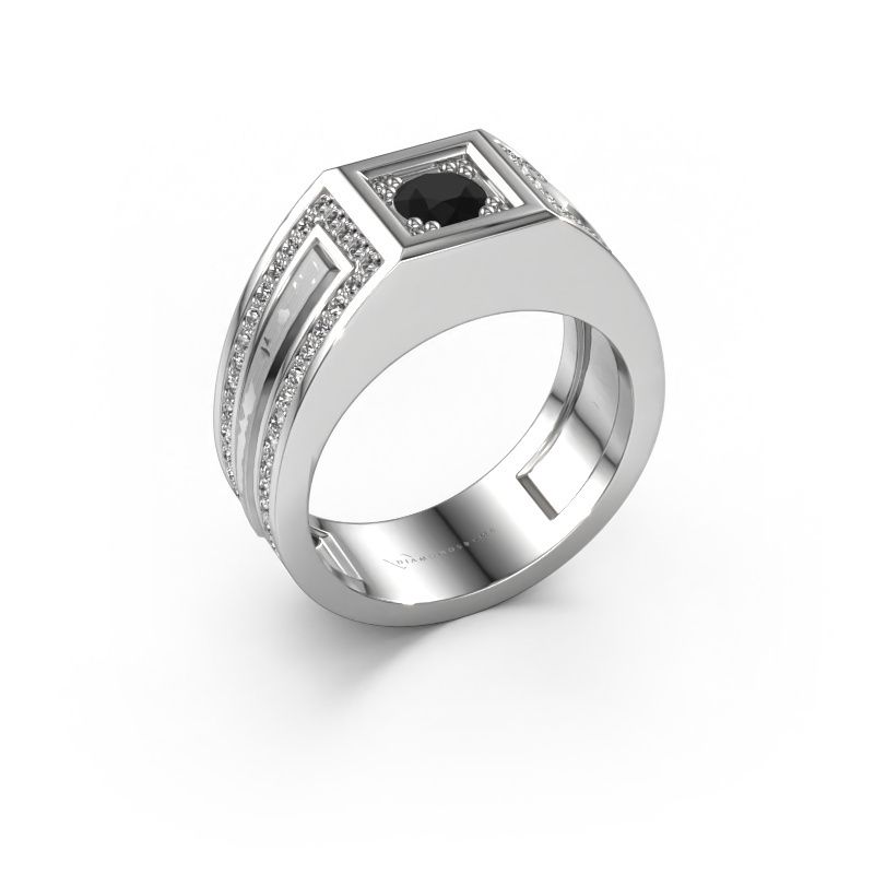 Men's ring Lando 585 white gold black diamond 1.10 crt