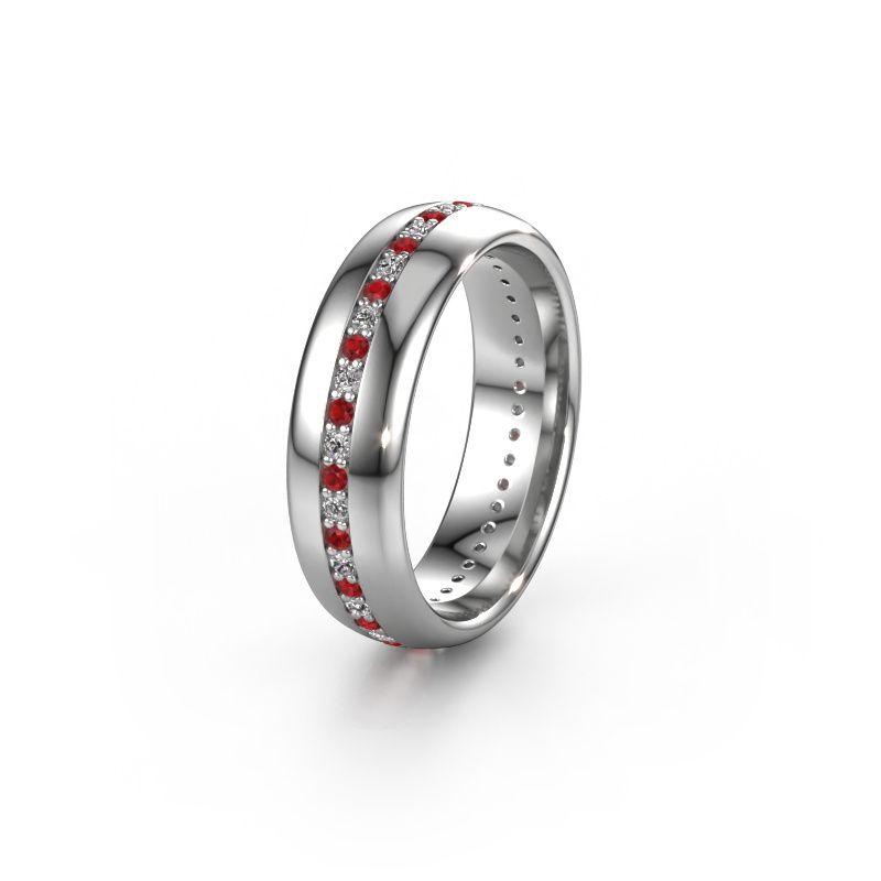 Wedding ring WH0103L36BP 950 platinum ruby 1.3 mm ±6x2 mm