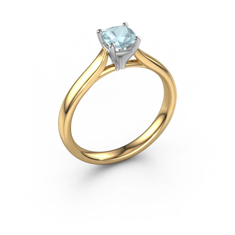 Bague de fiançailles Mignon cus 1 585 or jaune aigue-marine 5 mm
