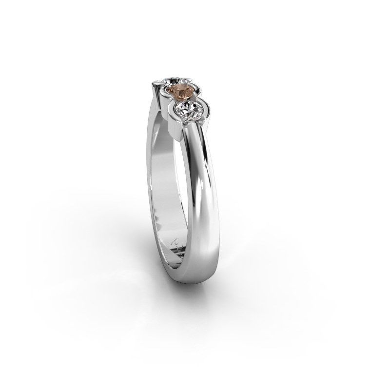 Afbeelding van Ring Lotte 3 950 platina bruine diamant 0.30 crt