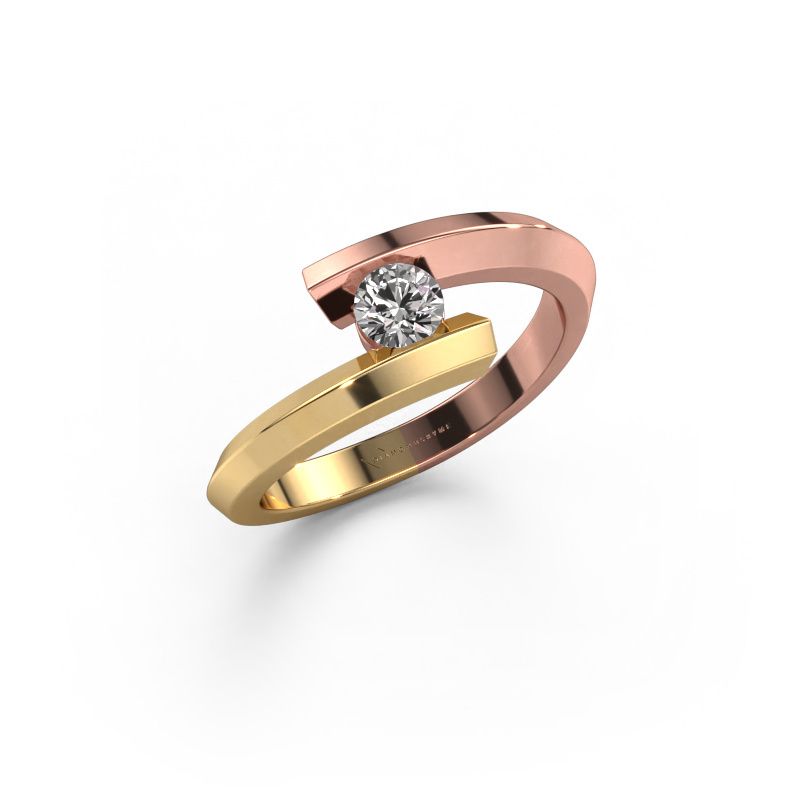 Bague Paulette 585 or rose zircone 3.4 mm