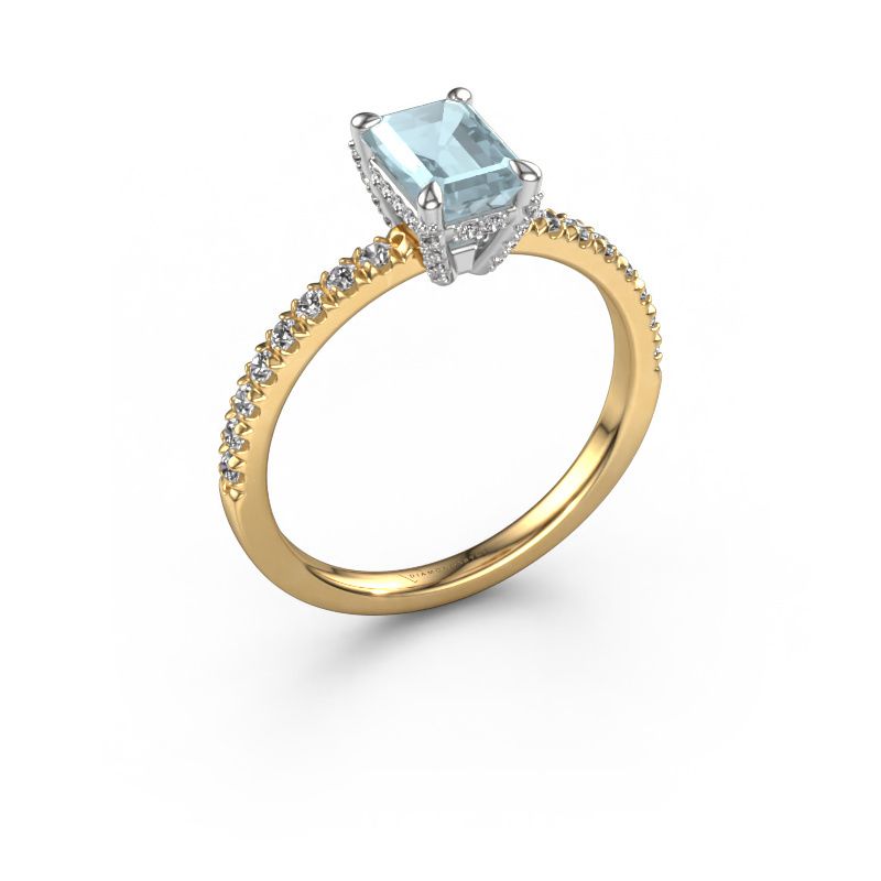 Engagement ring Saskia EME 1 585 gold aquamarine 7x5 mm