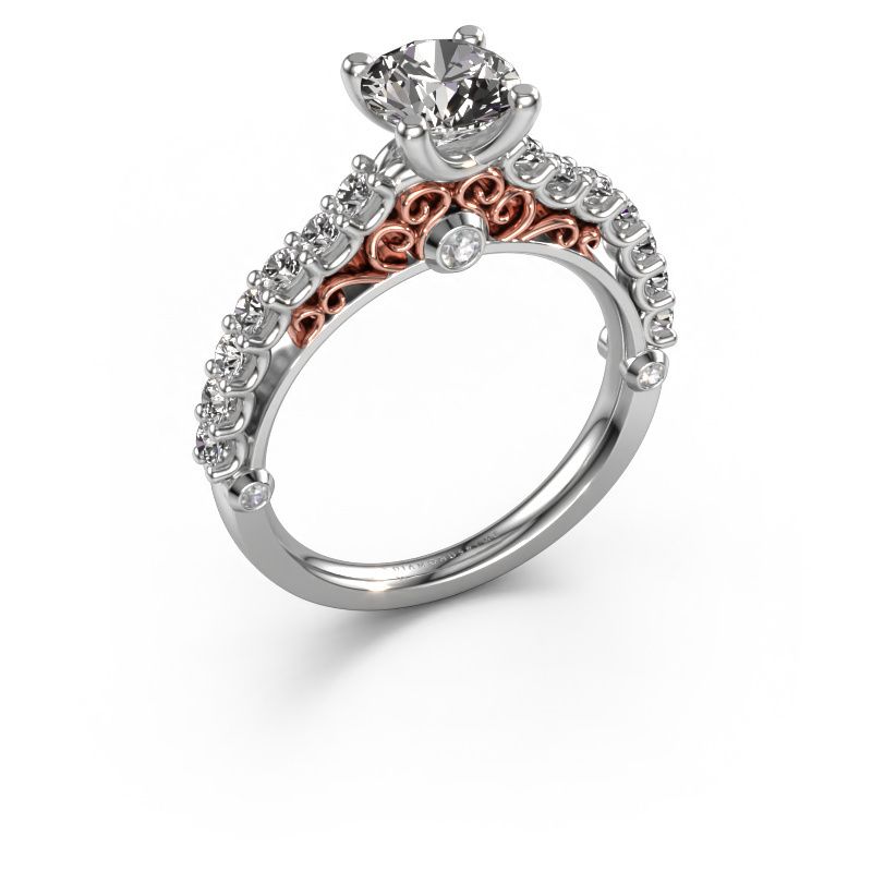 Engagement ring Shaunda 585 white gold lab grown diamond 1.10 crt