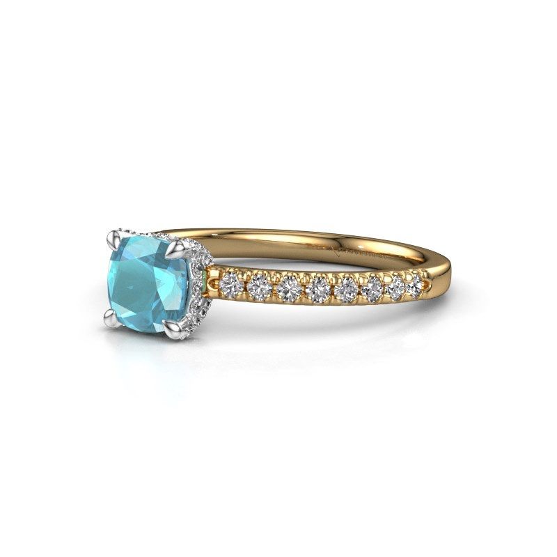 Image of Engagement ring saskia 1 cus<br/>585 gold<br/>Blue topaz 5.5 mm