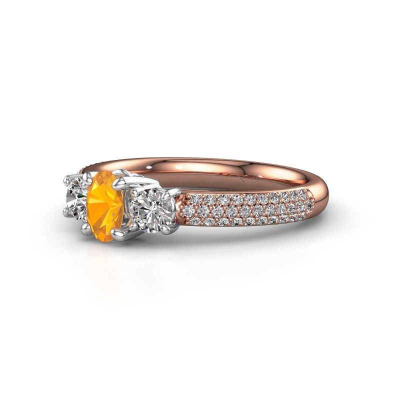 Image of Engagement Ring Marielle Ovl<br/>585 rose gold<br/>Citrin 6.5x4.5 mm