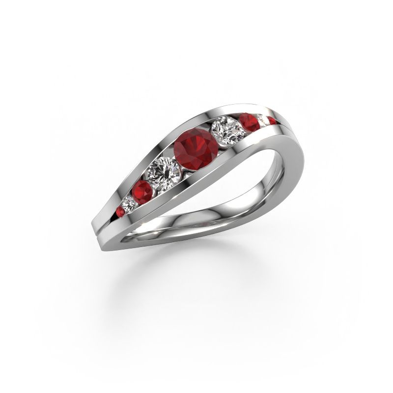 Ring Sigrid 2 950 platinum ruby 4 mm