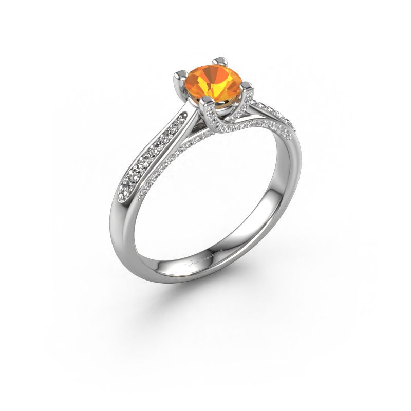 Bague de fiançailles Mia 3 950 platine citrine 5 mm