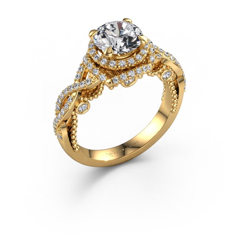 Engagement ring Leora 585 gold lab grown diamond 2.01 crt