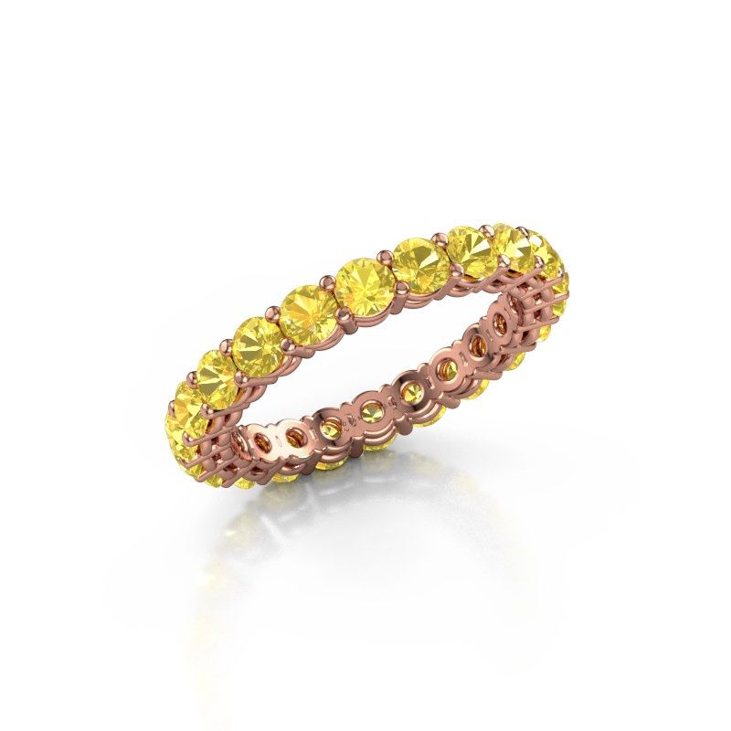 Image of Stackable ring Michelle full 3.0 585 rose gold yellow sapphire 3 mm