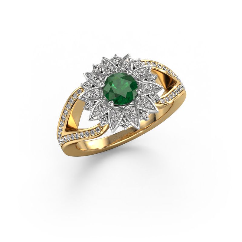 Ring Chasidy 2 585 gold emerald 5 mm