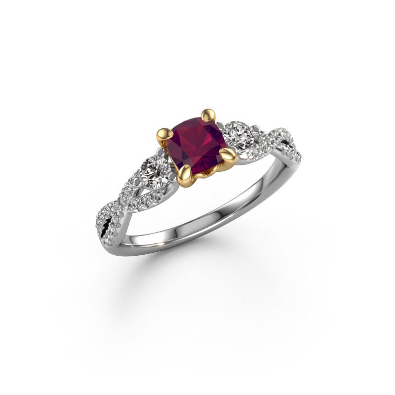 Bague de fiançailles Marilou CUS 585 or blanc rhodolite 5 mm