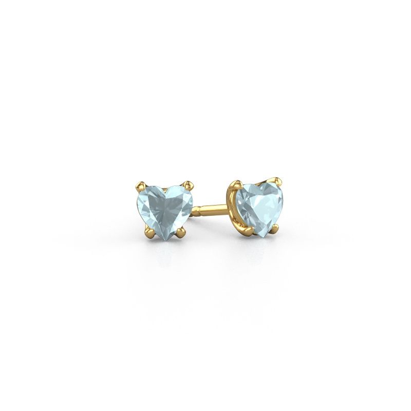 Earrings Sam Heart 585 gold aquamarine 5 mm