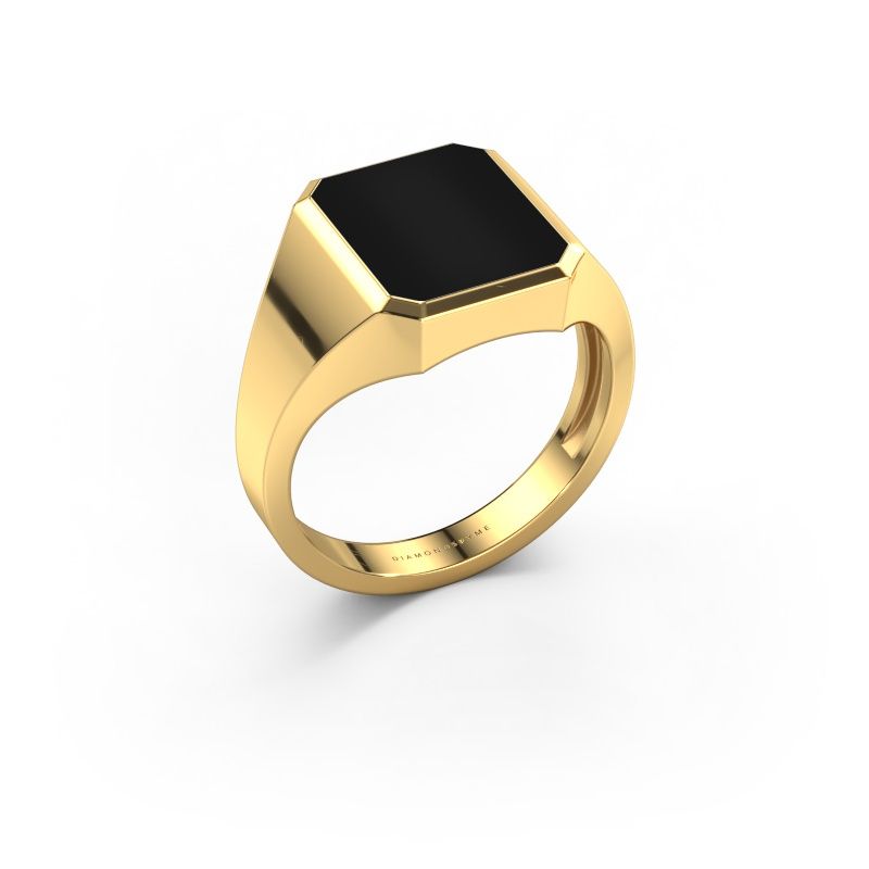 Signet ring Lars 2 light 585 gold onyx 12x10 mm