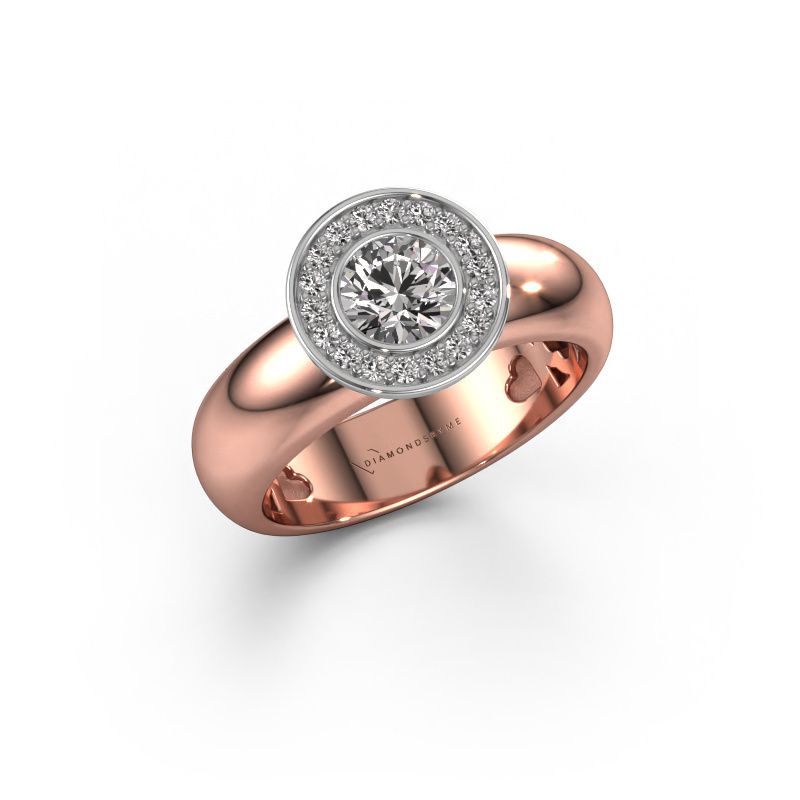 Bague Anna 585 or rose diamant synthétique 0.635 crt
