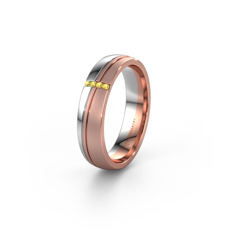 Weddings ring WH0909L25X 585 rose gold yellow sapphire ±5x1.5 mm
