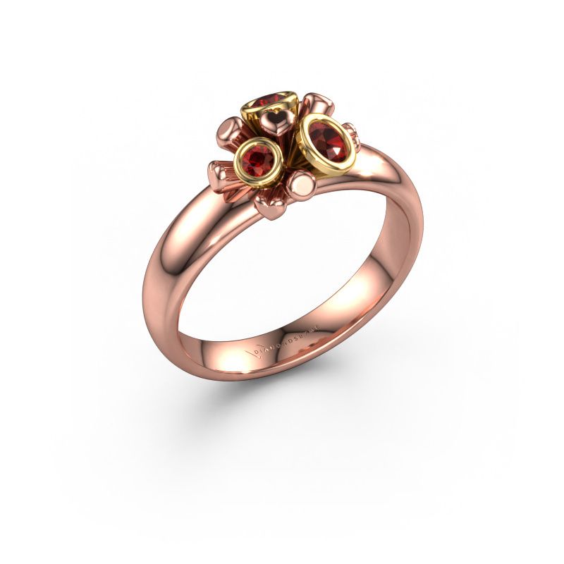 Ring Pameila 585 rose gold garnet 2 mm