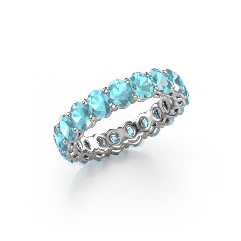 Vorsteckring Heddy OVL 3.5x4.5 585 Weißgold Blau Topas 4.5x3.5 mm