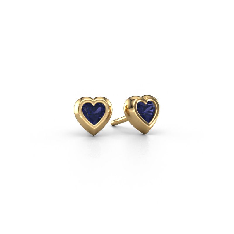 Oorknopjes Charlotte 585 goud saffier 4 mm