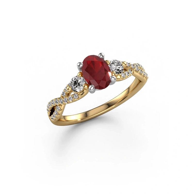 Verlobungsring Marilou OVL 585 Gold Rubin 7,5x5,5 mm