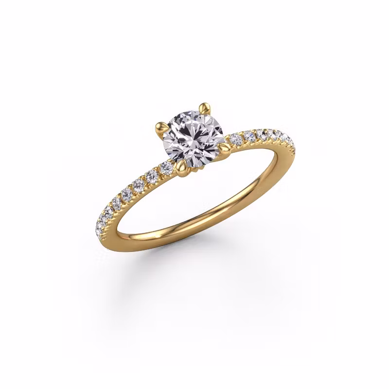 Verlobungsring Crystal RND 2 585 Gold Diamant 0.78 crt