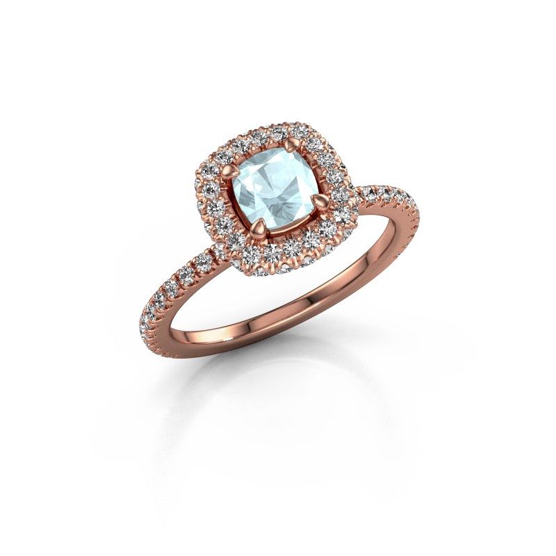 Image of Engagement ring Talitha CUS 585 rose gold aquamarine 5 mm