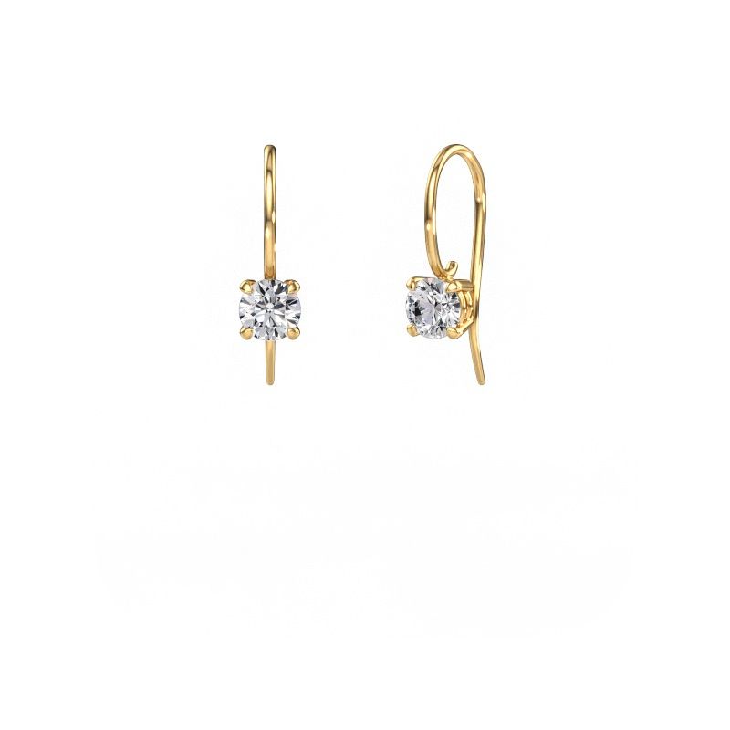 Pendants d'oreilles Cleo RND 585 or jaune diamant synthétique 0.50 crt